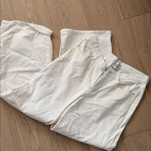 White High-Rise Corduroy Jeans